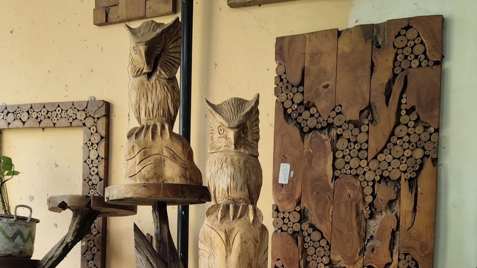 Detail of reclaimed teak root sculpture